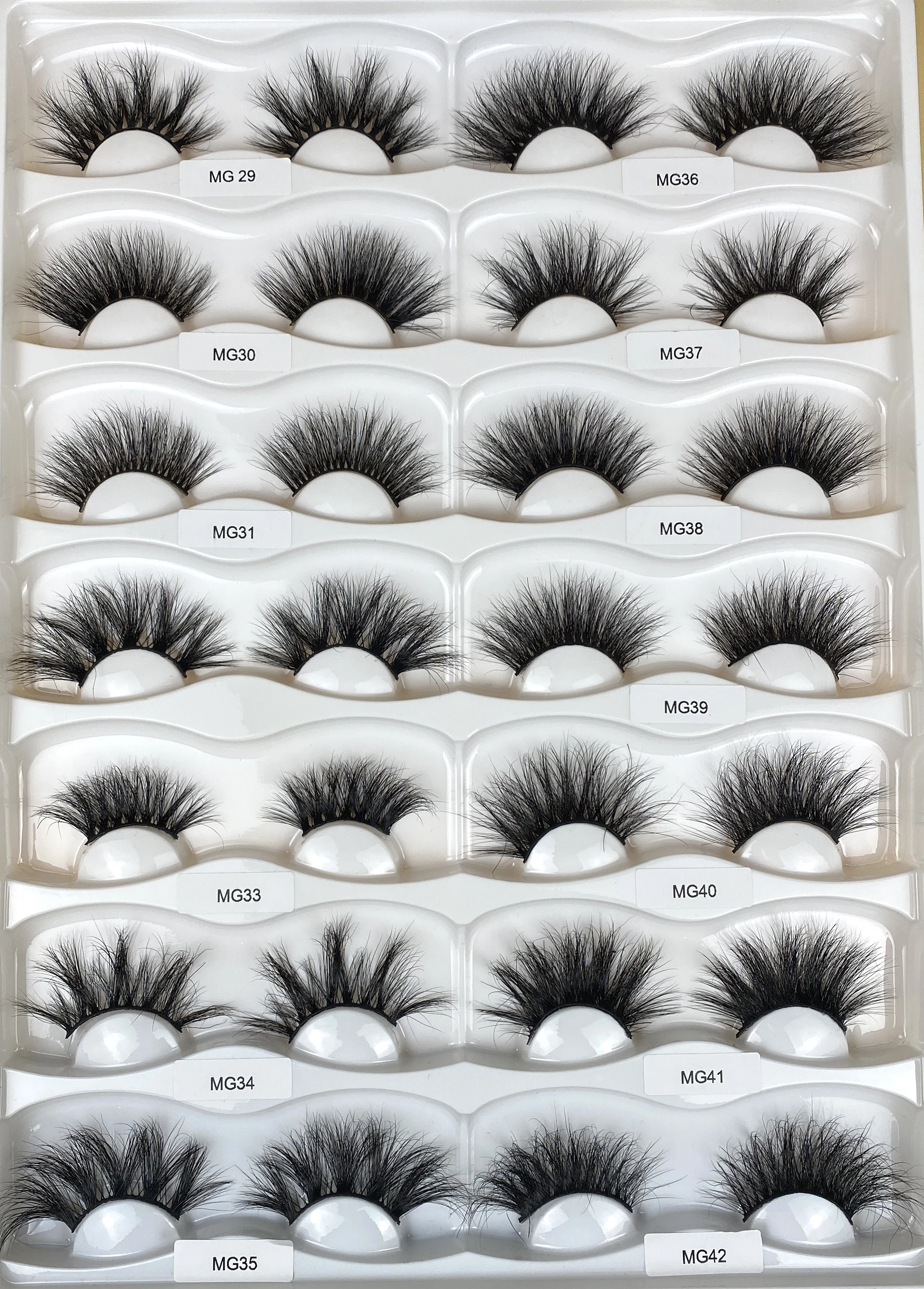 MG46 wholesale fluffy mink lash trays lashes3d mink wholesale vendor 25mm mink eyelashes