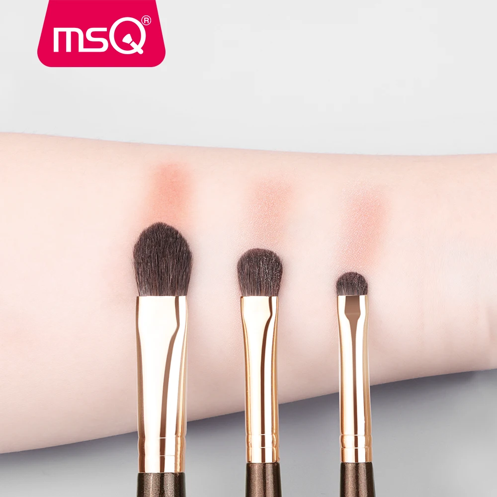 MSQ New Single Natural Hair Makeup Brush Small Portable Mini Brush Luxury Gold Ferrule Pony Hair Eye Shadow Brush