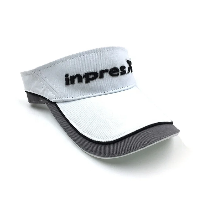 Custom Blank 3D Embroidery High Quality Patch Work Pipping Cotton Golf Sun Visor for Man