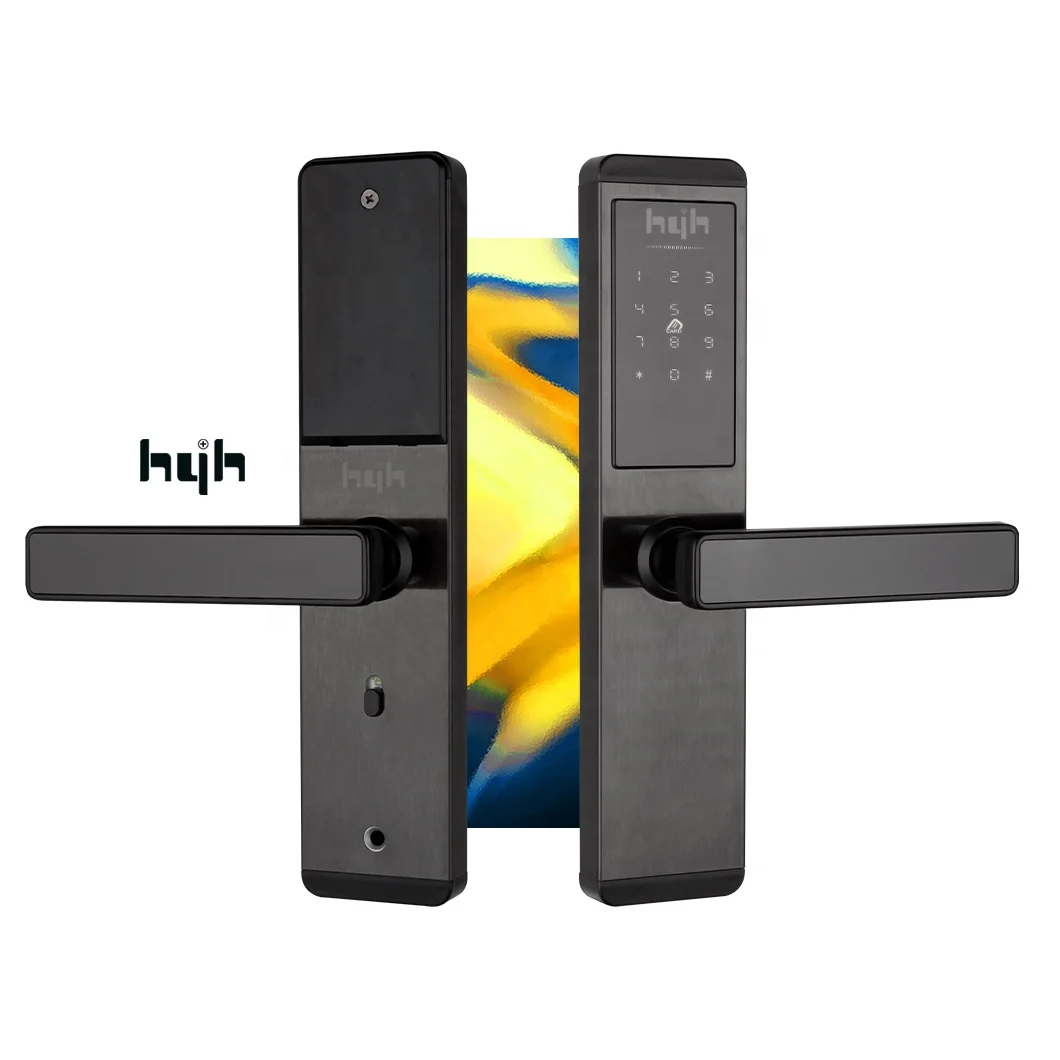 hyh Factory 2022 New Design High Quality Password Card Safety TTLock APP Bluetooth Smart Door Handle Lock For Hotel