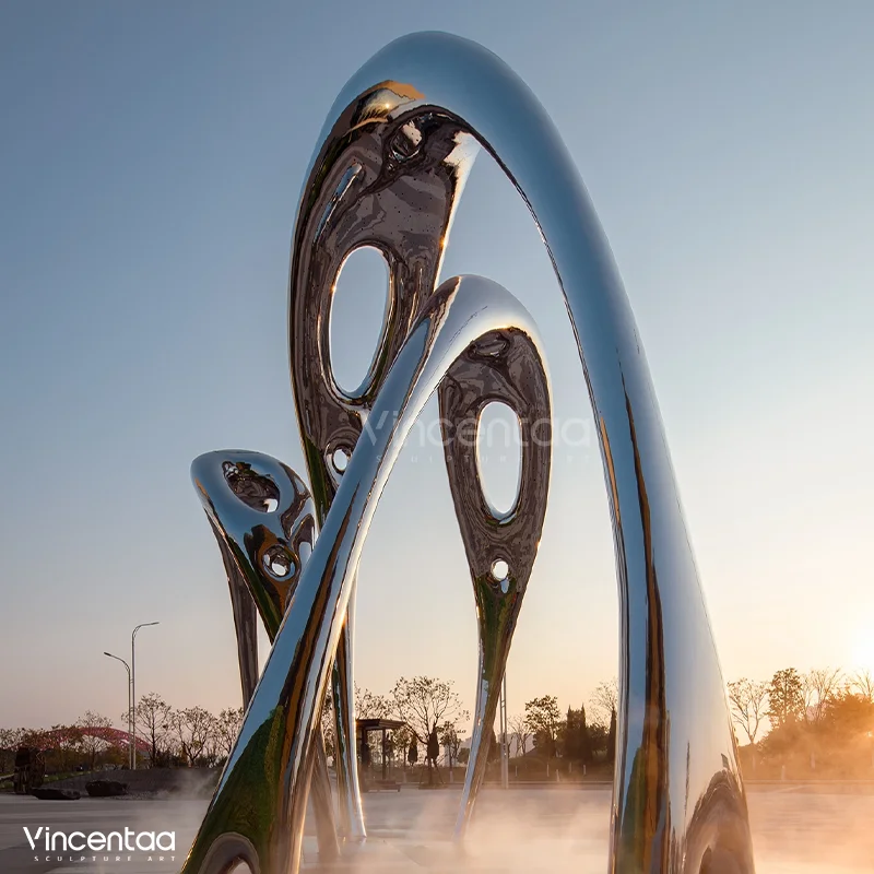 Vincentaa Large Park Modern Stainless Steel Sculpture Custom Arch Sculpture Supplier
