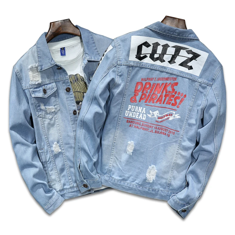 Worth buying men jean jackets Classic Casual Denim Jacket Fashion Hip Hop Streetwear Jacket