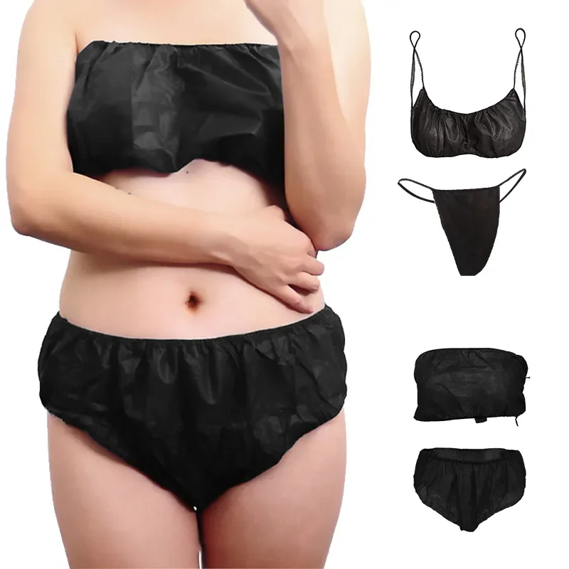 Massage Spa Hospital Postpartum Maternity Period Disposable Bra And Bikini Thong Panties Set For Women