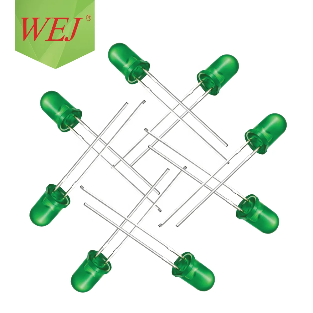 5mm diffused Green Round Dip Emitting Diodes 3mm 5mm Led Bead Diode Green color Dip light Emitting Diodes for christmas tree