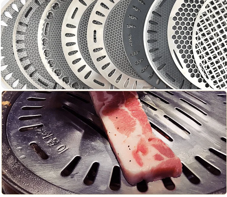 hot sale cheap 295mm round korea bbq heat plate pan stainless steel cooking grates grill stainless steel pan
