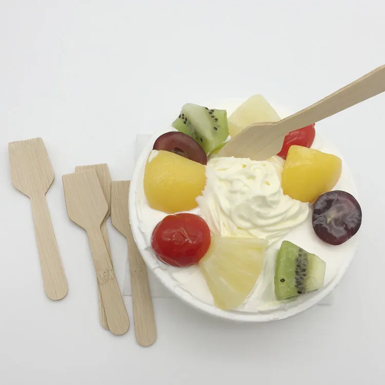 100% natural plant Organic BPA free non toxic disposable bamboo Ice Cream Tasting Spoon