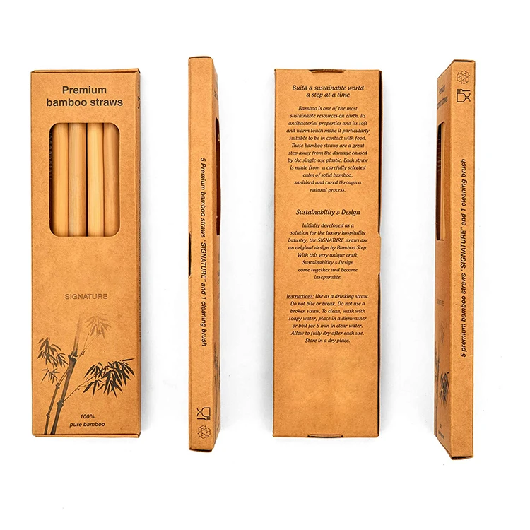 Free samples eco friendly natural bamboo straw reusable bamboo straw organic wholesale straws reusable set for drinking