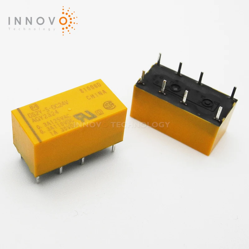 DS2Y-S-DC24V DS2Y-S-24VDC DS2Y-S-DC12V DS2Y-S-DC5V General Purpose Relay DPDT Through Hole 2A 5VDC to 24VDC