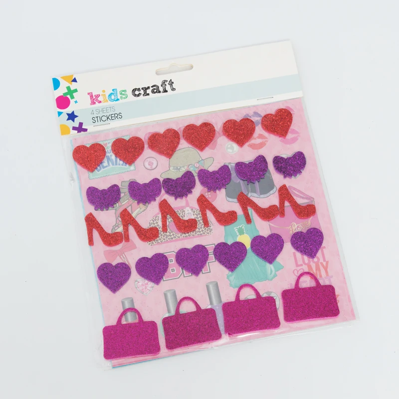 
EVA foam sticker, girl DIY ornaments, glitter sticker gift 