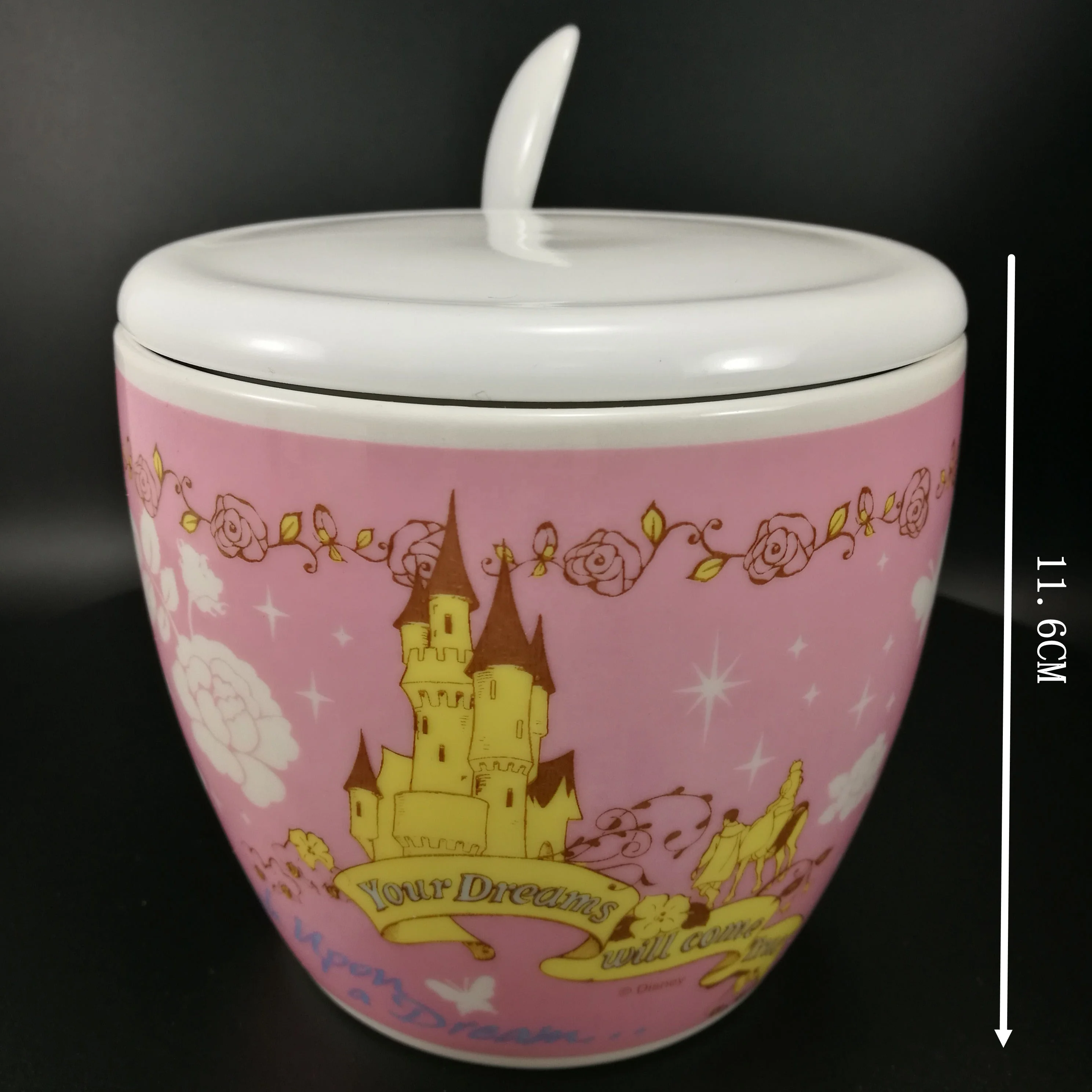 Розовые 4 8 дюймовые керамические миски с крышкой и мультяшным принтом на заказ