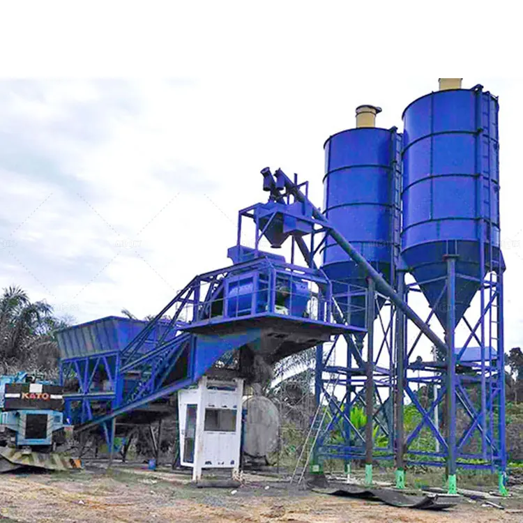 Portable 50 m3/h Concrete Mixer Plant Mobile Concrete Batch Plant