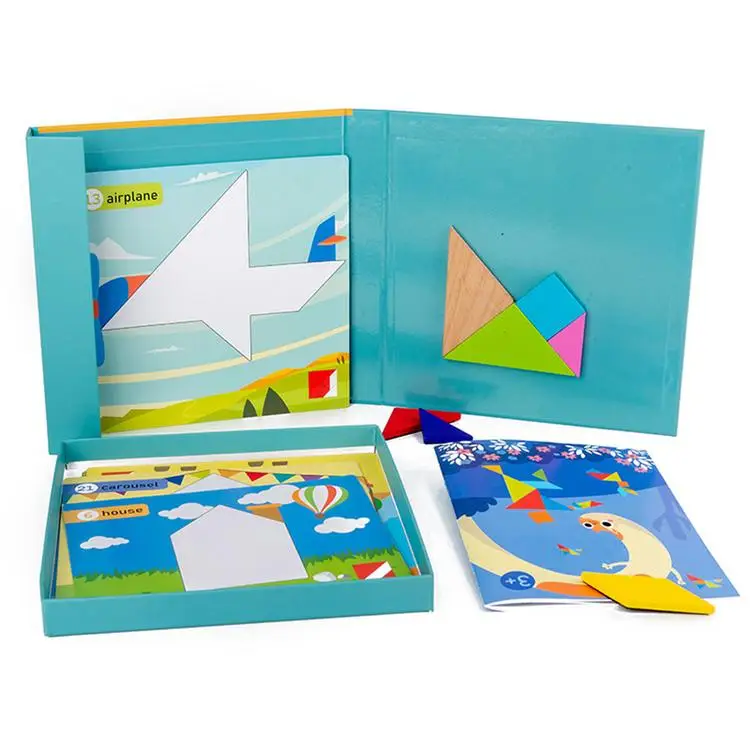 
Young children Wooden Block Puzzle Educational Tangram Toy for Gifts Early Education Pinpin Le Pupils Teaching Aids 