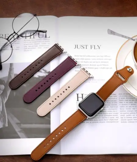 Ремешок из натуральной кожи для apple watch band 44 мм/40 мм iwatch 42 мм/38 мм SE 6 5 4 series 40 мм 44 мм