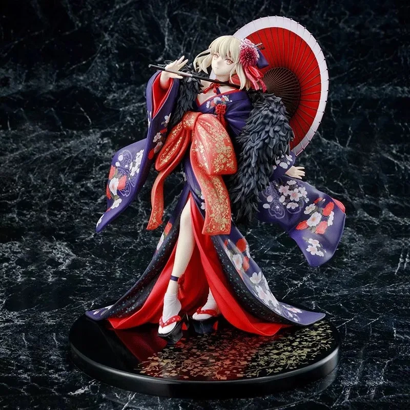 27cm anime fate stay night FGO Kimono Saber action figure PVC collection model toy for gifts