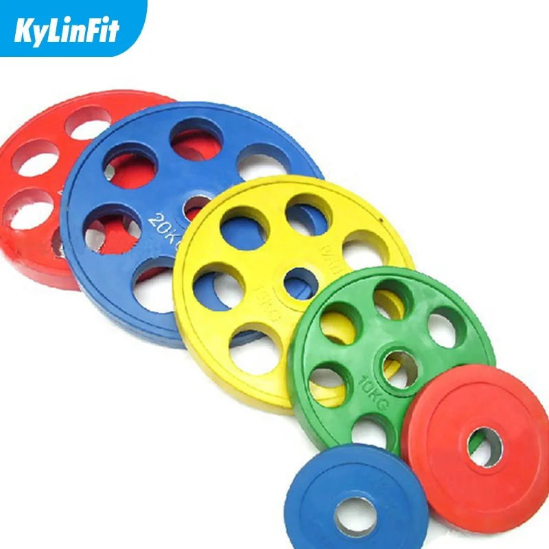 Customized Barbell Weight Bumper Plate Rubber Cover With 7 Holes