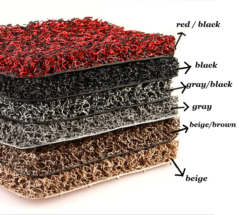 Customizable PVC Spike Backing carpet spray silk floor mat waterproof floor mat spaghetti doormat