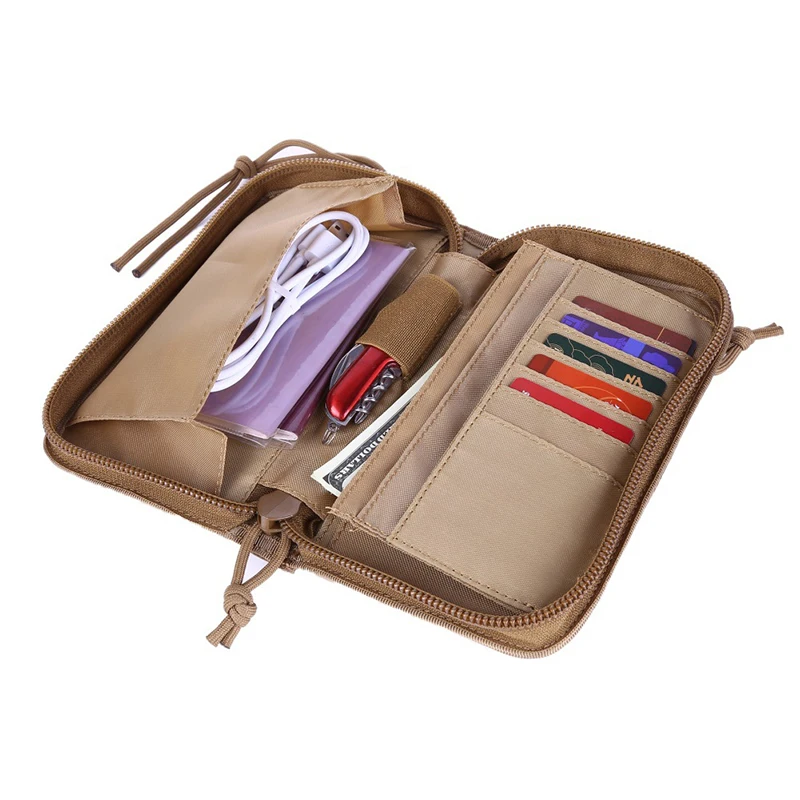 Outdoor EDC Wallet Molle Pouch Handbag For Camping Hunting Phone Bag Waist Pack Card Purse Nylon Tactical Wallet