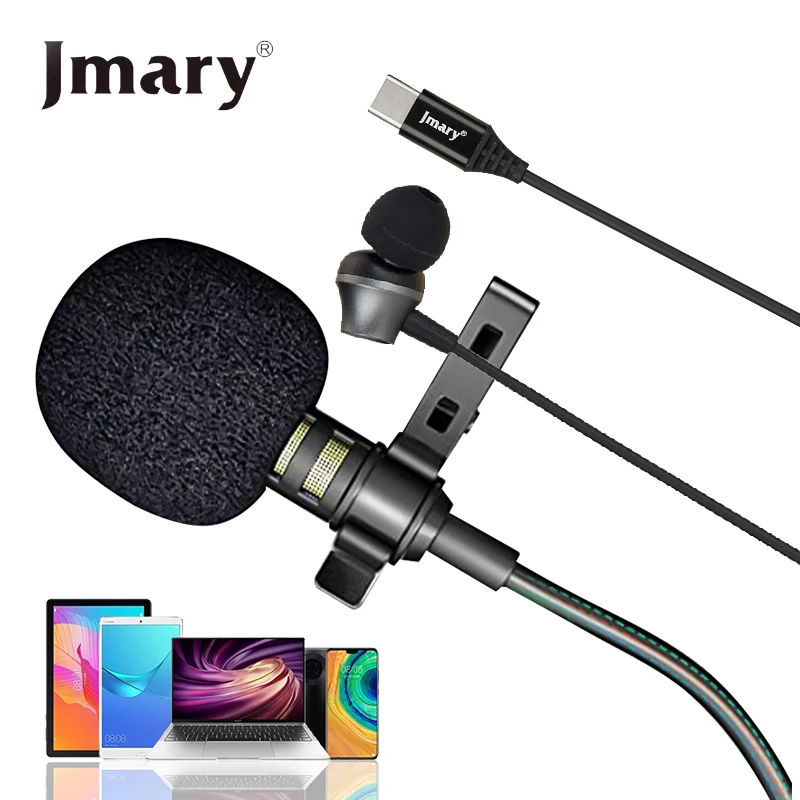 Free sample Jmary  3meter noise reduction lavalier Microphone mini microphone Recording Condenser Mic Microphone