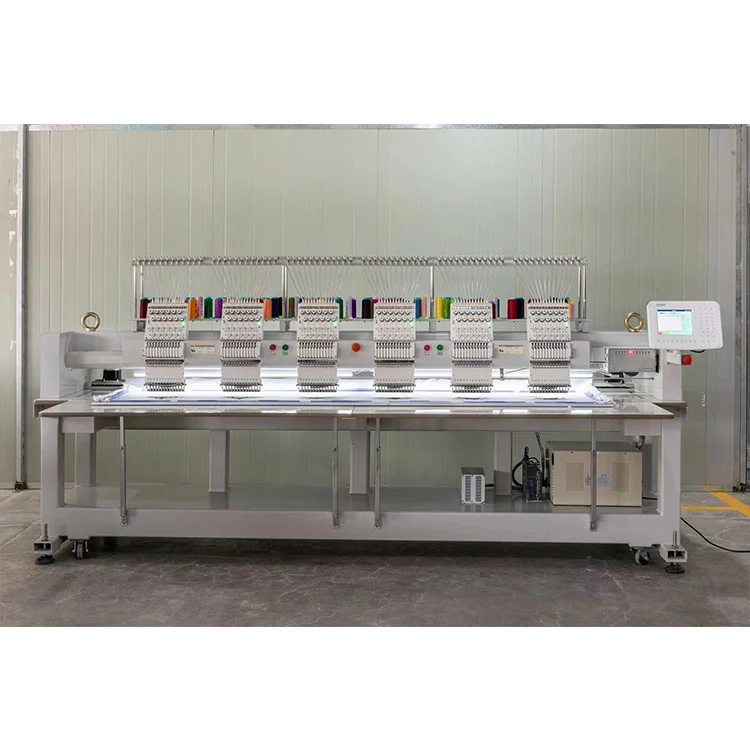 6 heads embroidery machine Industrial use computerized 12/15 needles socks embroidery device DAHAO computer