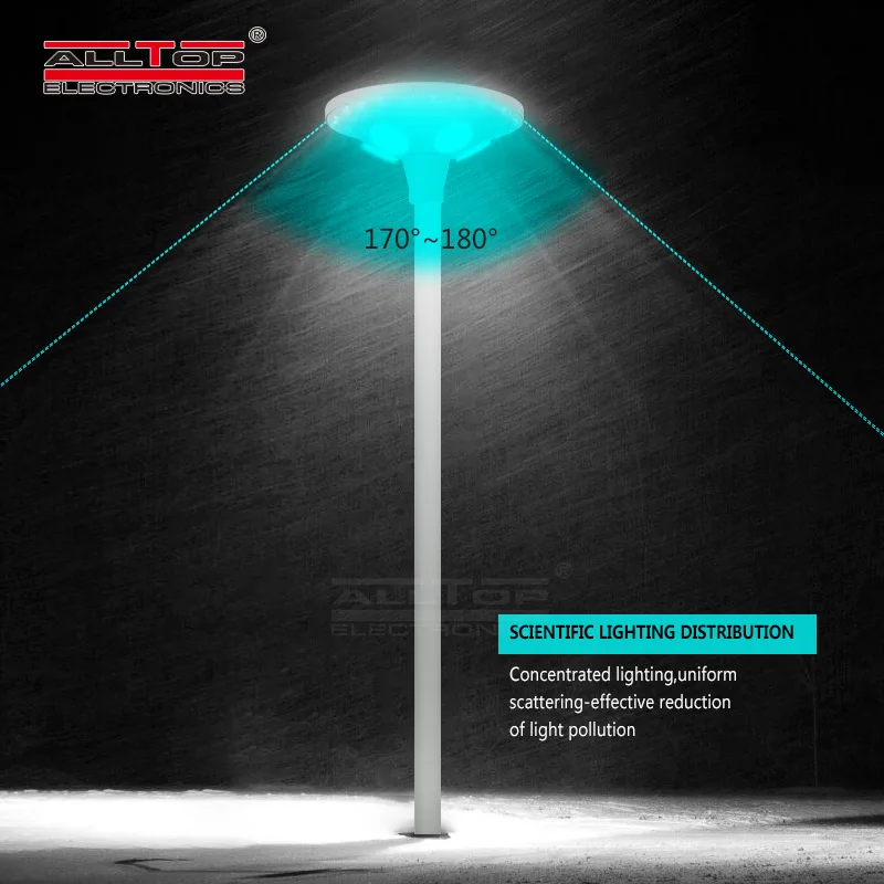 ALLTOP 3 Years Warranty Aluminum Garden Lamp Pole Light Waterproof Outdoor Solar LED Garden Lights