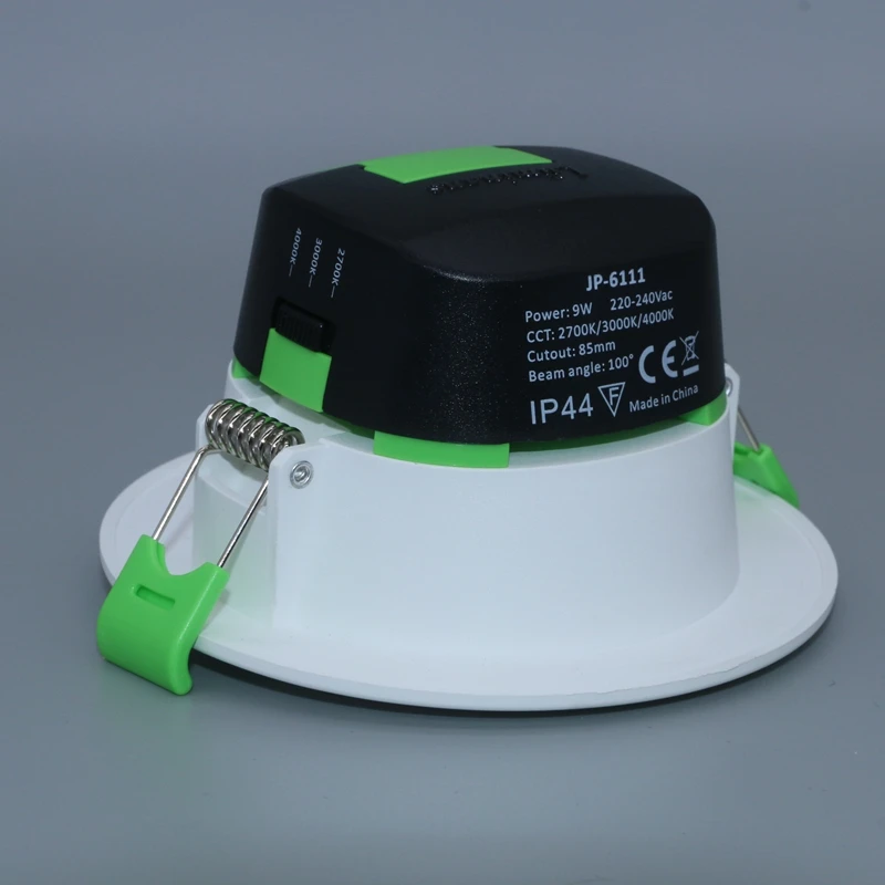 9W Waterproof Recessed Rust Prevention IP44 LED Downlight Dimmable Warm white Cold White 3 Color Embedded Tricolor Downlight