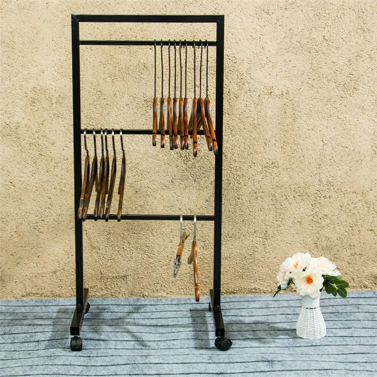 Modern Hotel Stainless Steel Fixed Bath Towel Bar Black Multi-layer Bathroom Towel Rack With Wheels