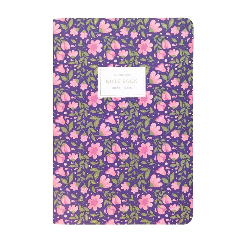 
2020 2021 Holi Flower fsc/ISO9001 soft cover sewing/stitching ruled Note Book/student/stationery set/custom logo notebook 