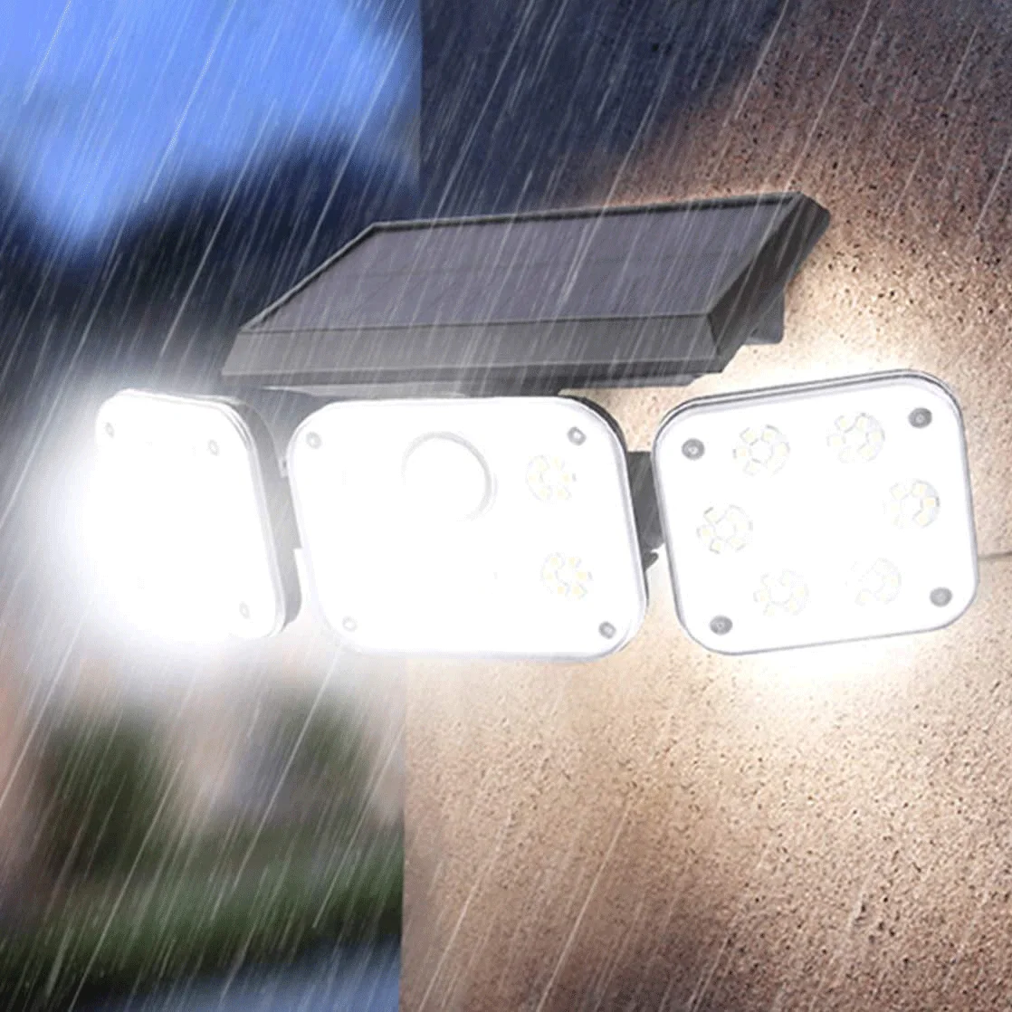 IP65 waterproof 3 head 70led lumiere lampe solaire exterieur jardin solar sunlight garden light