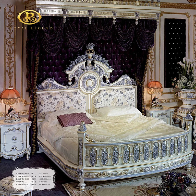 European Royal Palace Style Bedroom Furniture Dressing Table Mirror Set, Antique Gold Trim White Stain Vanity Table Set