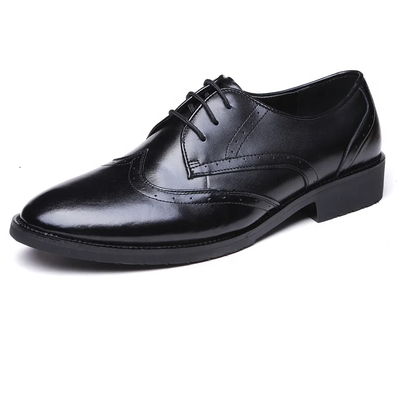 Genuine Cow Leather Men Black Anti-Slip hotel staff bank staff professional Manager Shoes