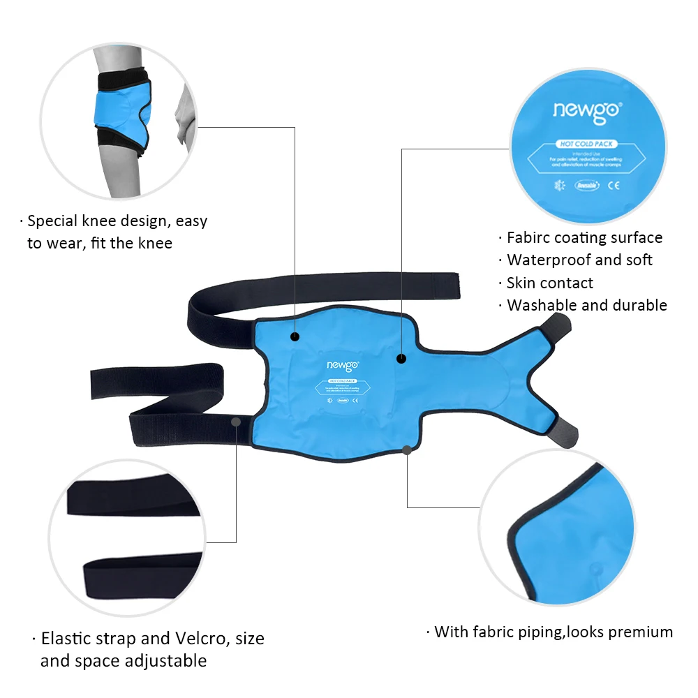 Reusable knee ice pack wrap cold hot compress ice gel brace for knee arthritis pain relief