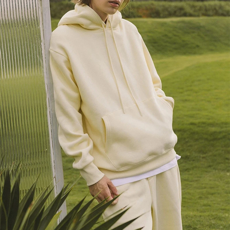 New Casual Men Women Sweatshirt Drawstring Hoodie Pocket Long Sleeve Pullovers Fleece Neutral Hoodie Men And Women Clothing Sets