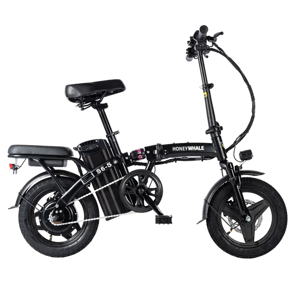 HONEYWHALE S6-S 14-inch Electric Bike 250W Motor 48V 10.4Ah Battery 25km/h Front and Middle Suspension Damping Dual Disc Brake