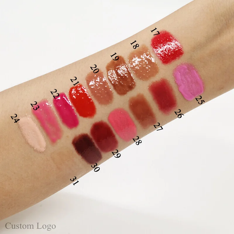 Wholesale lip gloss private label korea squeeze tube lipgloss colorful clear lip balm magic rainbow color sugar lip gloss base