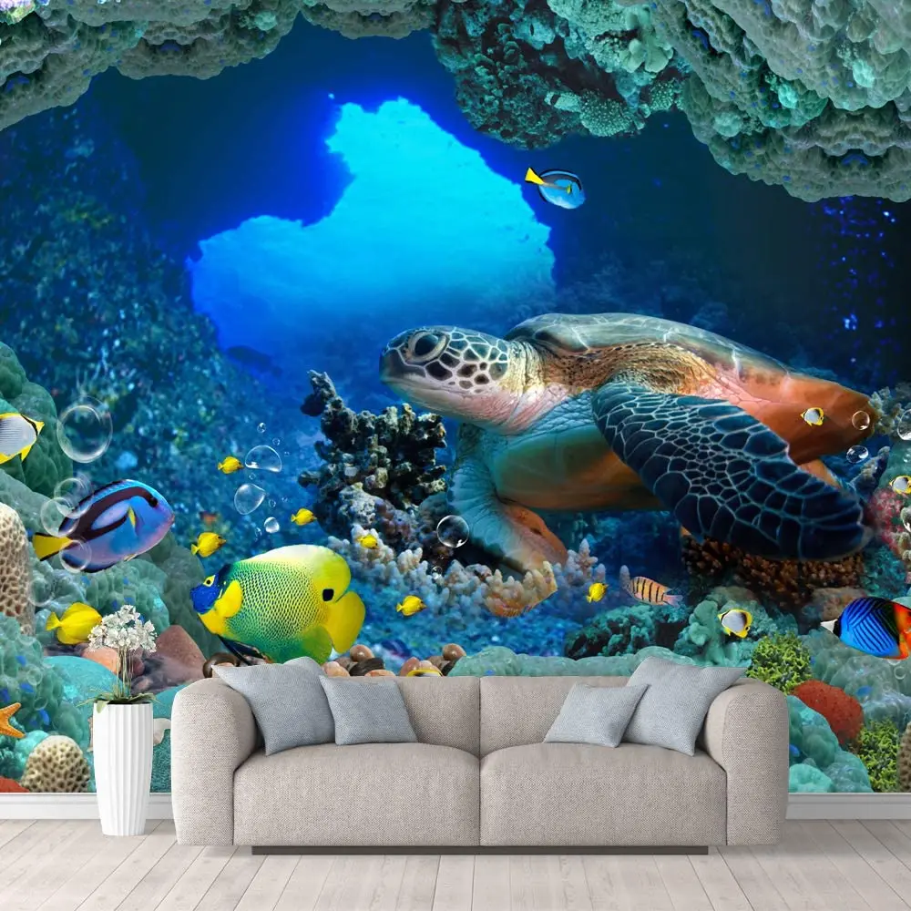 Wall Mural The Beautiful Undersea World Removable Self-Adhesive Large 3d wallpaper