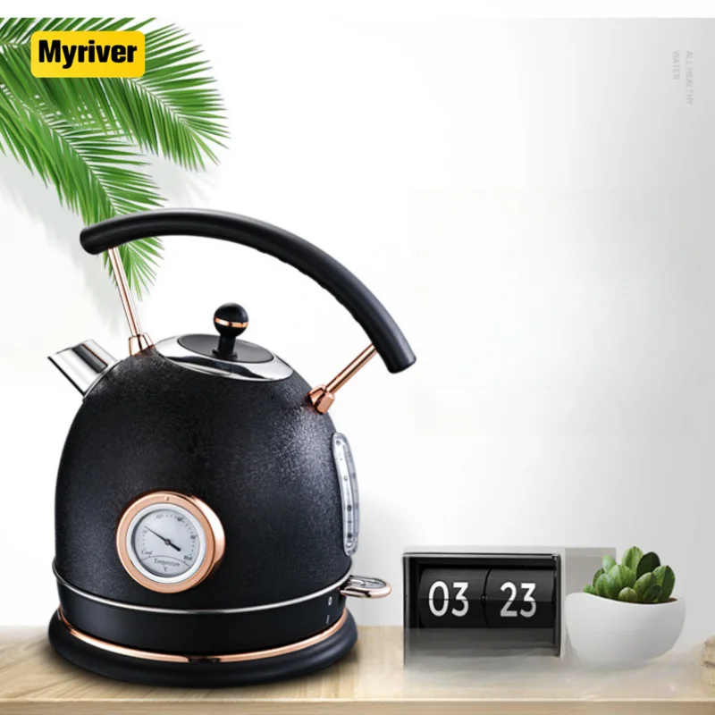 Myriver Food-Grade Stainless Steel Electric Cooking Kettle Water Level Indicator Kettle 1.7 Litre