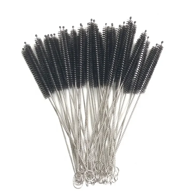 230mm 304 Stainless Steel Straw Cleaning Brush For Bamboo Silicone Straw Cleaners