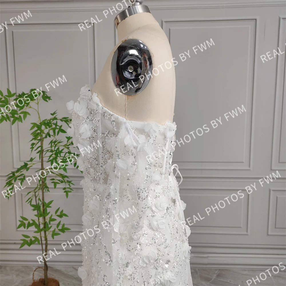 100% Real Photos High Quality Off Shoulder Beaded Lace Wedding Dress Women Elegant Floor Length Bride Engagement Party Gown 2025