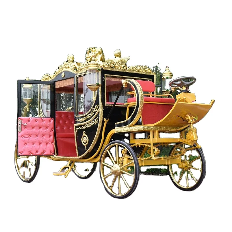 Traditional horse drawn carriage England style jubilee diamond gold state coach for sale