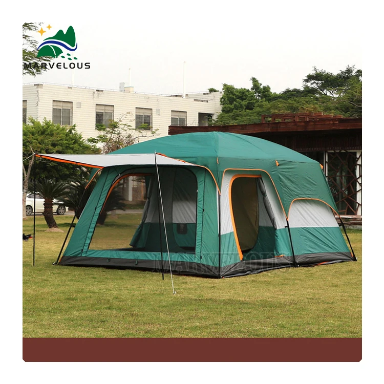 Family Tent Camping Outdoor Tent 2 Rooms and Living Room