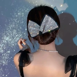 Net celebrity lazy twisting clip super fairy temperament bow hairpin female summer headdress back head ball head hair artifact