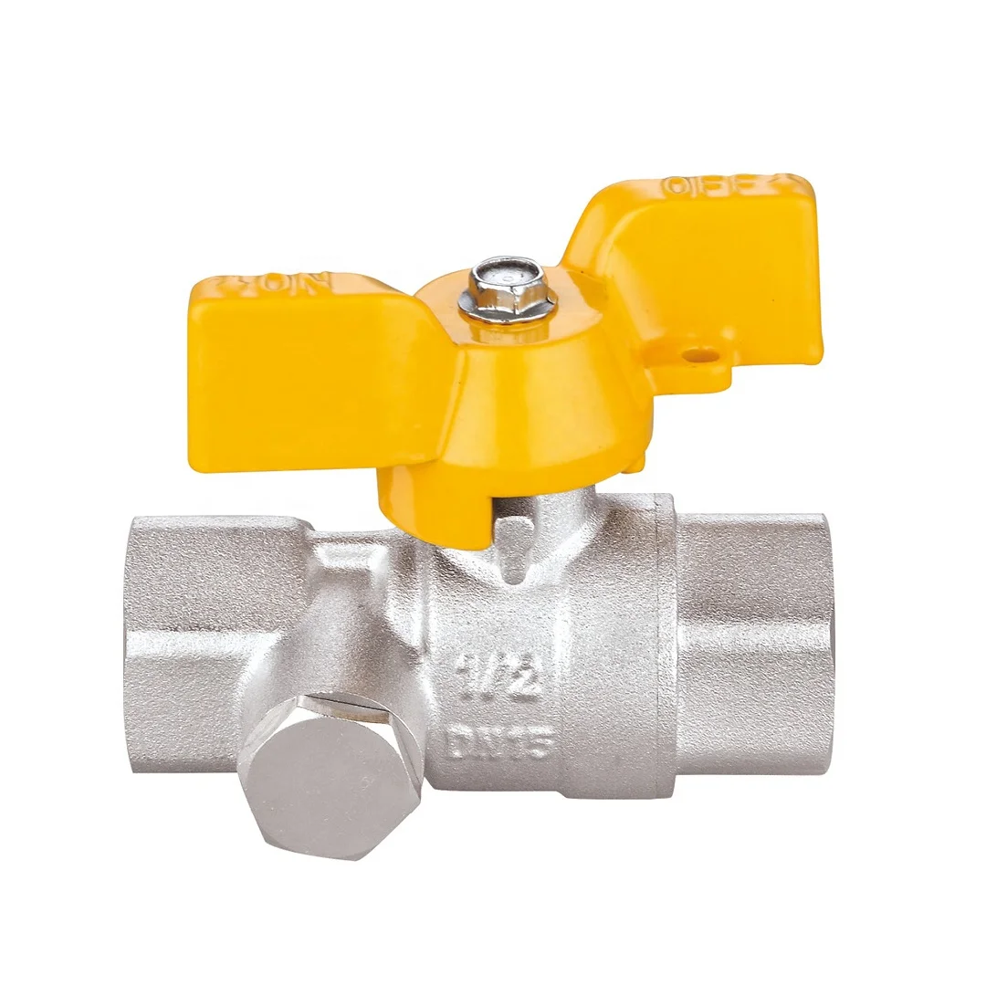 Male X Female 1 Inch Gas Ball Valve T Handle Long Threads