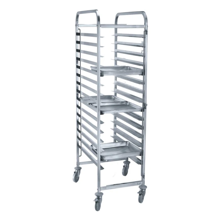 
Bakery Cooling Tray Trolley Stainless Steel Buffet Service GN Pans Rack Trolley 