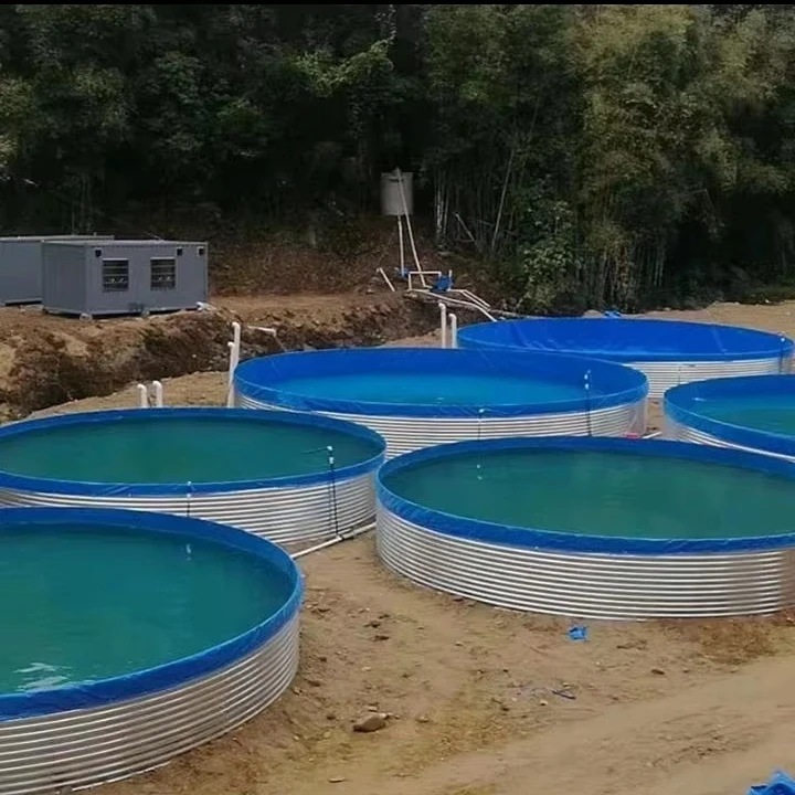 China suppliers Large round PVC canvas aquaculture tilapia & shrimp Ras system fish  farming tank