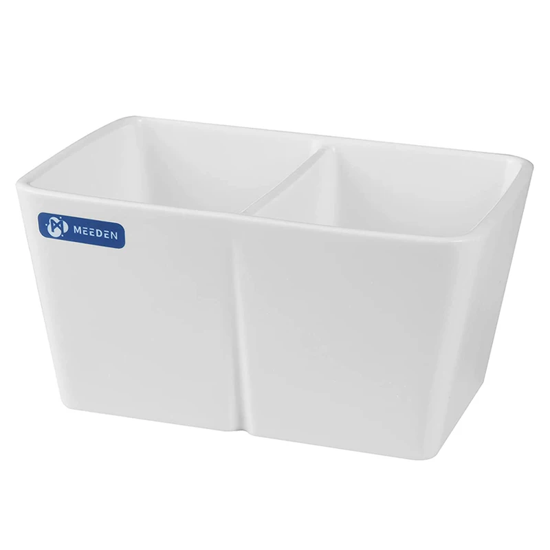 MEEDEN Paint Brush Wash Bowl 2 Deep Well Artist Paint Palette Porcelain Watercolor Painting Dish Ceramic Paint Palette