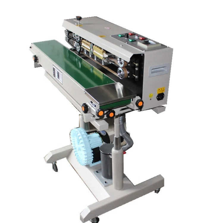 Portable sealing machine floor type band sealer plastic bag sealing continuous production line snack bags food company use