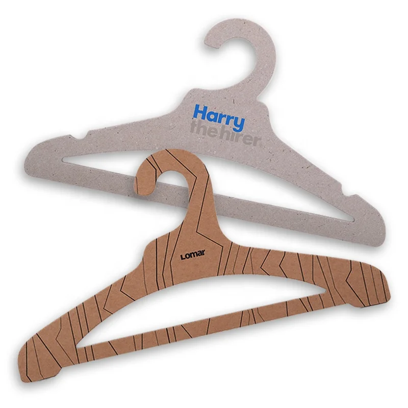 FSC Eco friendly high quality wholesale recycled grey board paper hangers for clothes