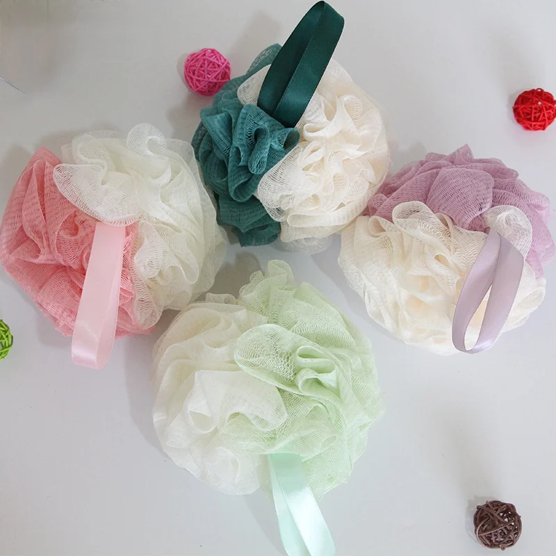 Shower Loofah Sponge Exfoliating Loofa Sponges Soft Luffa Shower Scrubber for Body Bathing Puff Ball Flower Brush Bath Sponge