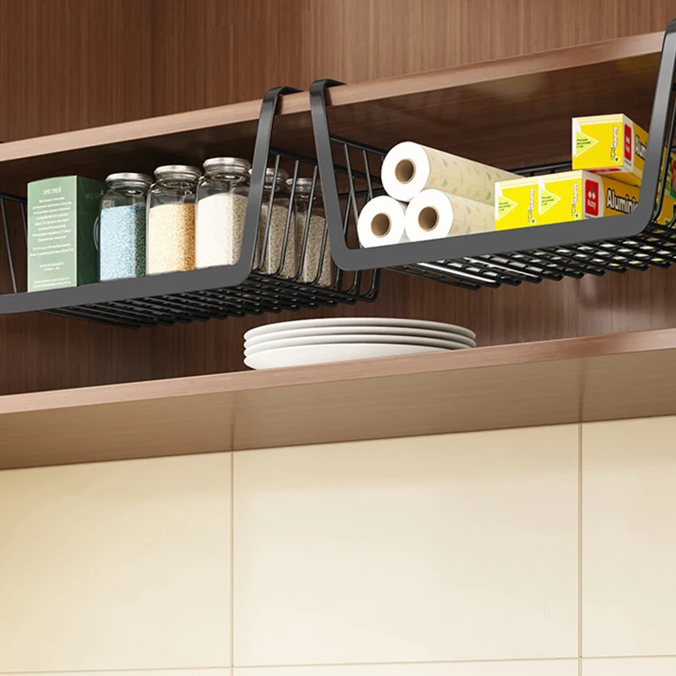 Hot Selling Wall Mounted Metal Kitchen Cabinet Accessories Organizing Shelf Storage Hanging Basket