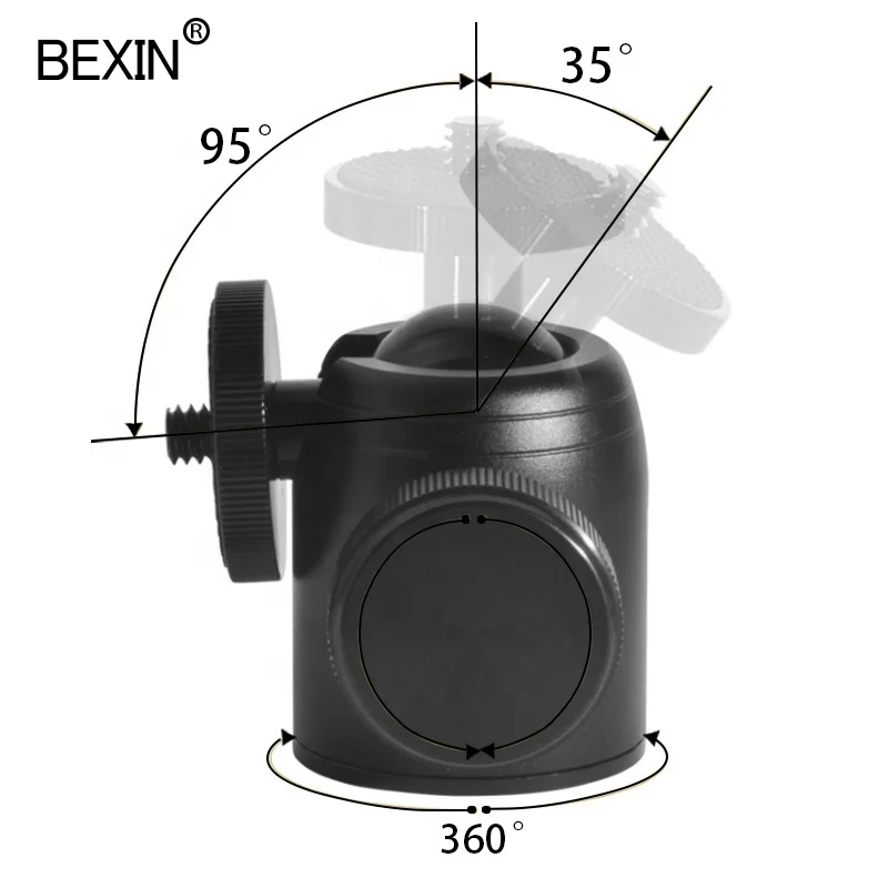  BEXIN вращающийся на 360 градусов адаптер для крепления штатива камеры DV телефона мини шаровая Головка монопод dslr Вспышка светодиодная кольцевая